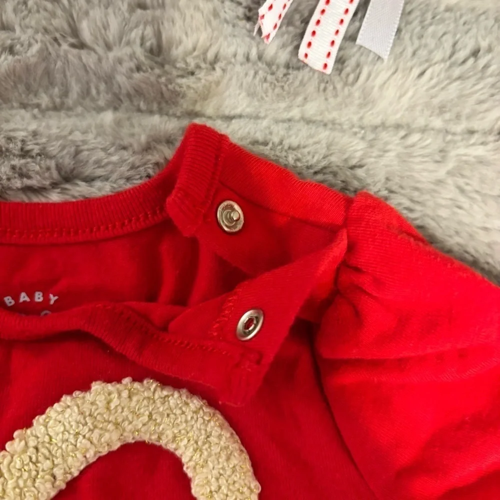 6-9 Months Cat & Jack Red Tutu Long Sleeve Bodysuit With Heart Detail